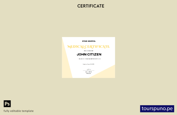 listo para imprimir plantilla de versión de certificado médico de EE. UU.